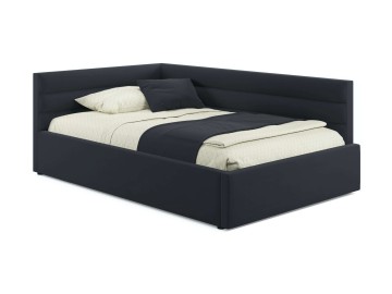 Мягкая кровать-тахта Aura 1200 черная с подъемным механизмом