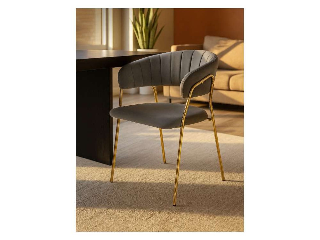 Kamelia 1 dark gray / gold Стул на металлокаркасе
