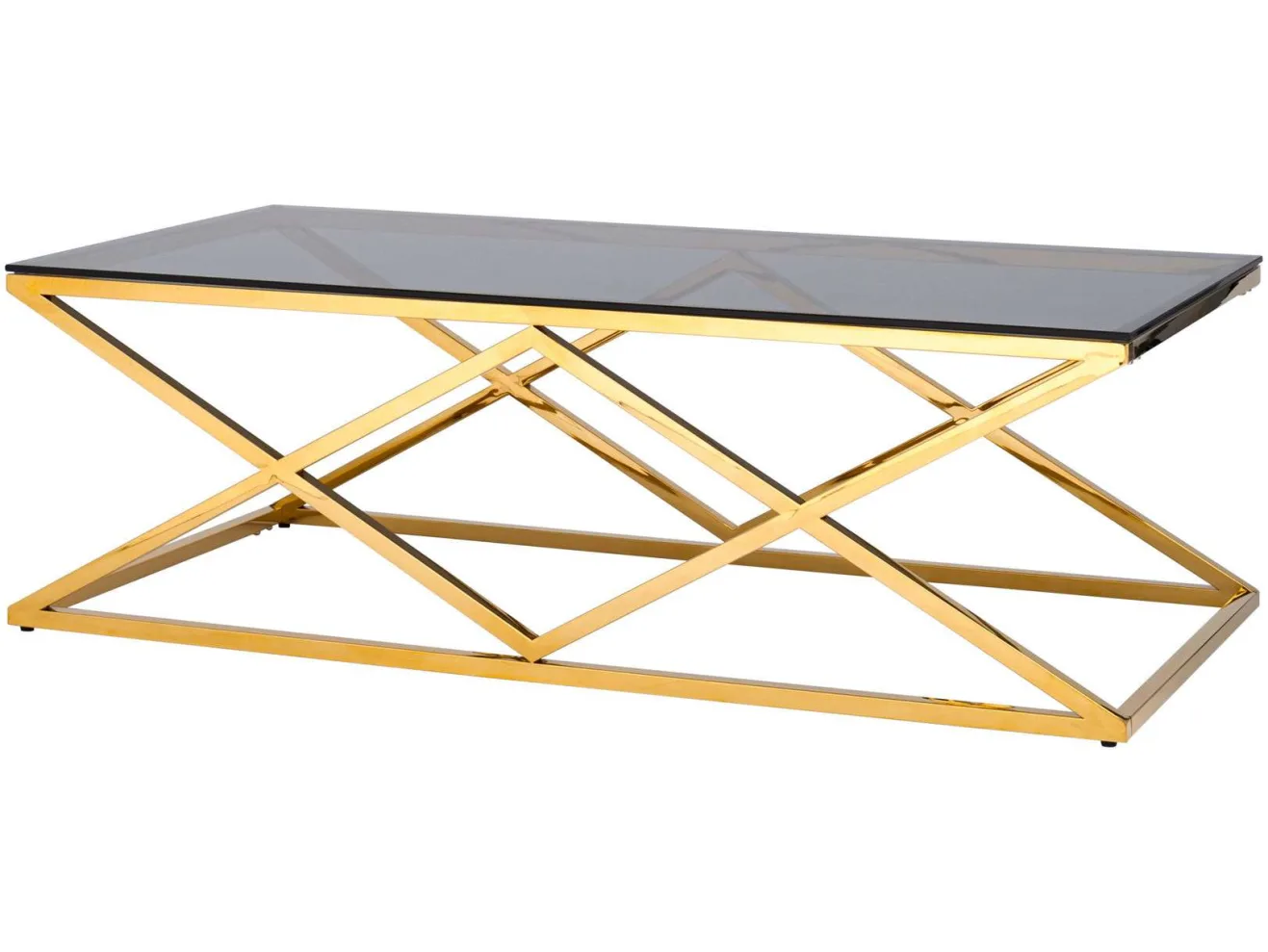 Журнальный стол Stool Group ИНСИГНИЯ 120х60 Cтекло smoke/Cталь золото арт. 1598839