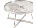 Журнальный столик STOOL GROUP Гера 80*80 Белая керамика, сталь серебро арт. 1479103