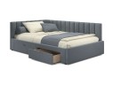 Мягкая кровать-тахта Milena 1200 серая с ящиками