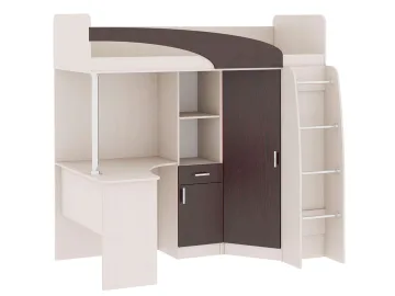 Кровать-чердак со шкафом и столом Николь (80х200)