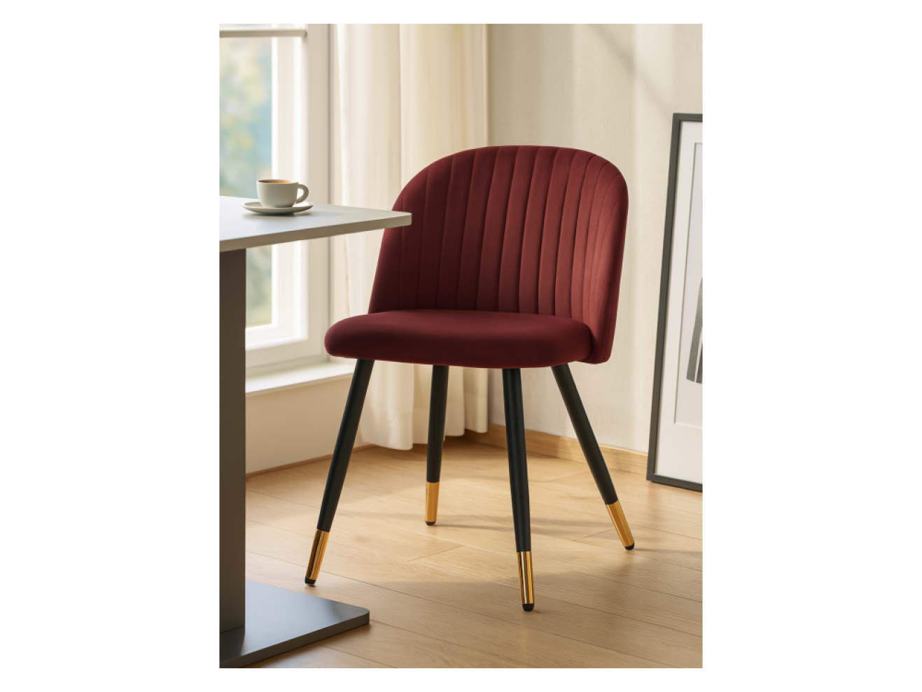 Gabi wine red / black Стул на металлокаркасе