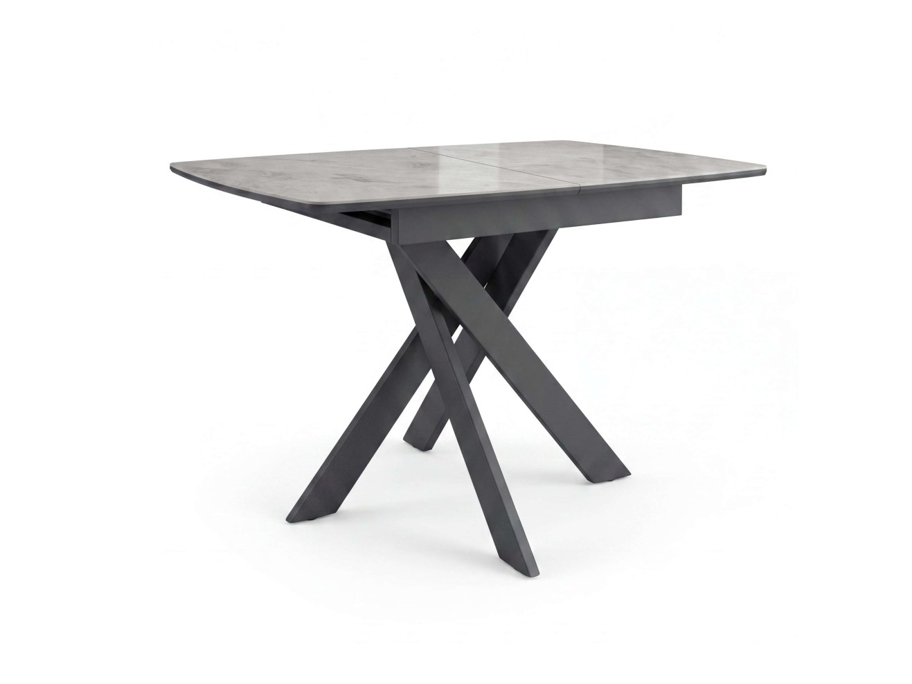 Стол DikLine DKB110, Керамика Italian Grey (глянец серый)/подстолье черное/опоры черные
