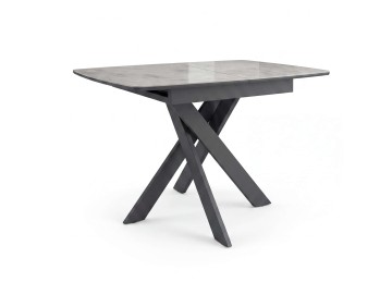 Стол DikLine DKB110, Керамика Italian Grey (глянец серый)/подстолье черное/опоры черные