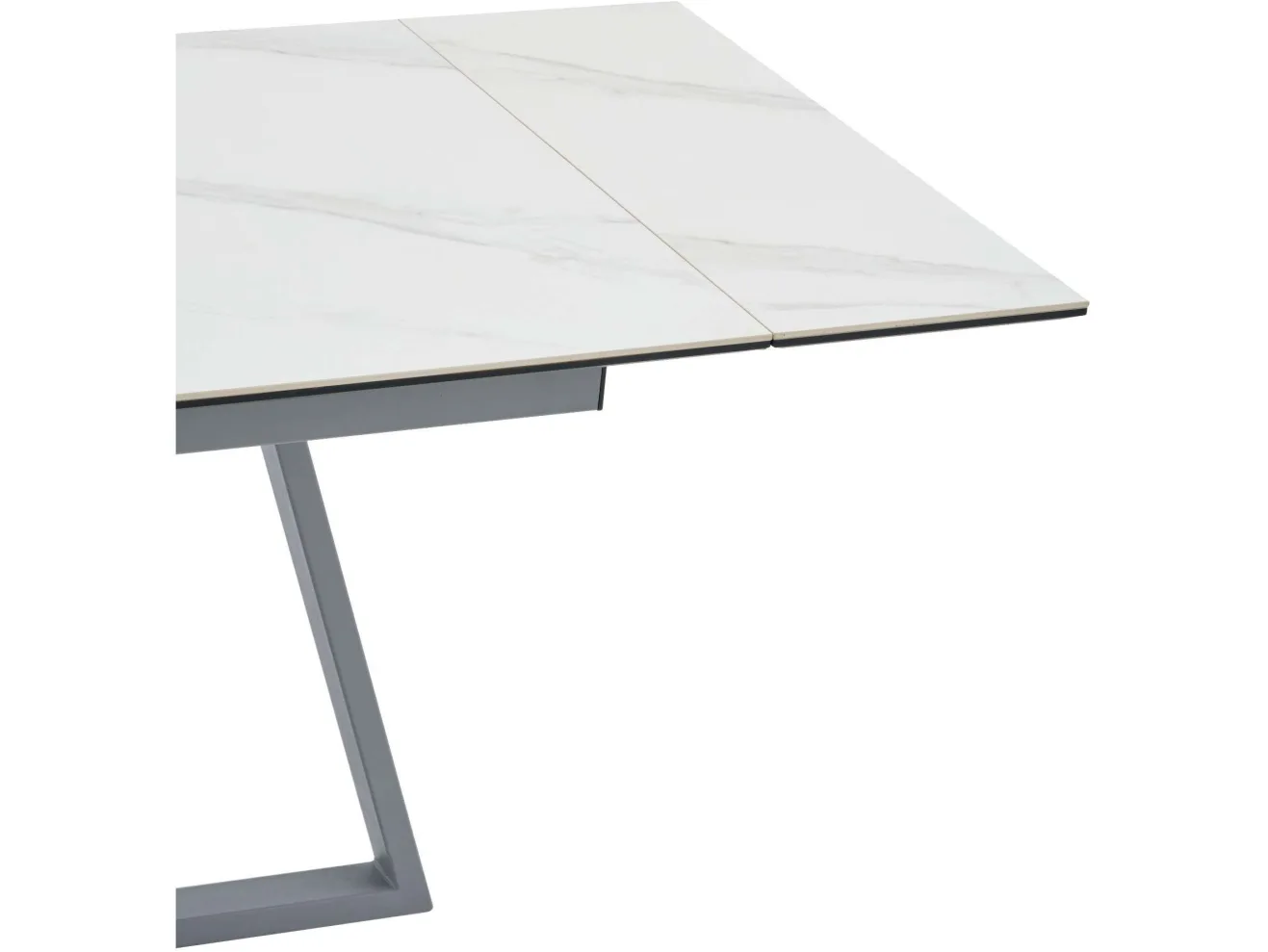 Стол обеденный STOOL GROUP Керас 120-180*80 Snow white, подстолье серое арт. 1568357
