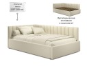 Мягкая кровать Milena 1200 беж с ортопедическим основанием