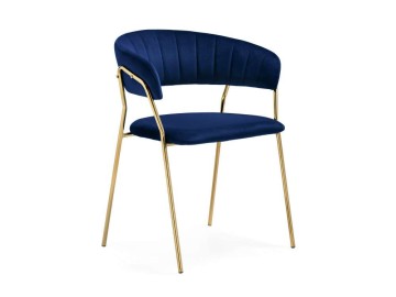 Kamelia 1 dark blue / gold Стул на металлокаркасе