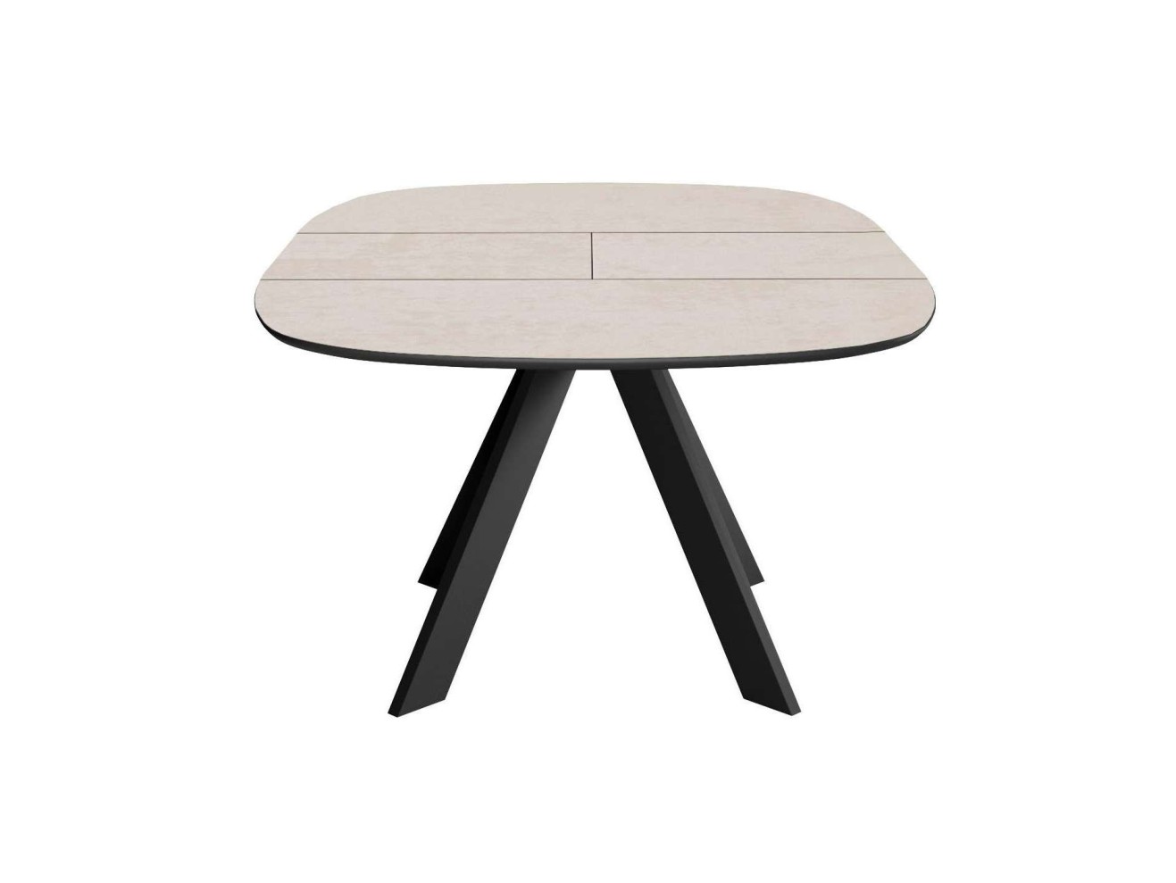 Стол DikLine BK100 Керамика Krater Perla (бежевый матовый)/подстолье черное/опоры черные