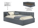 Мягкая кровать Milena 1200 серая с ортопедическим основанием