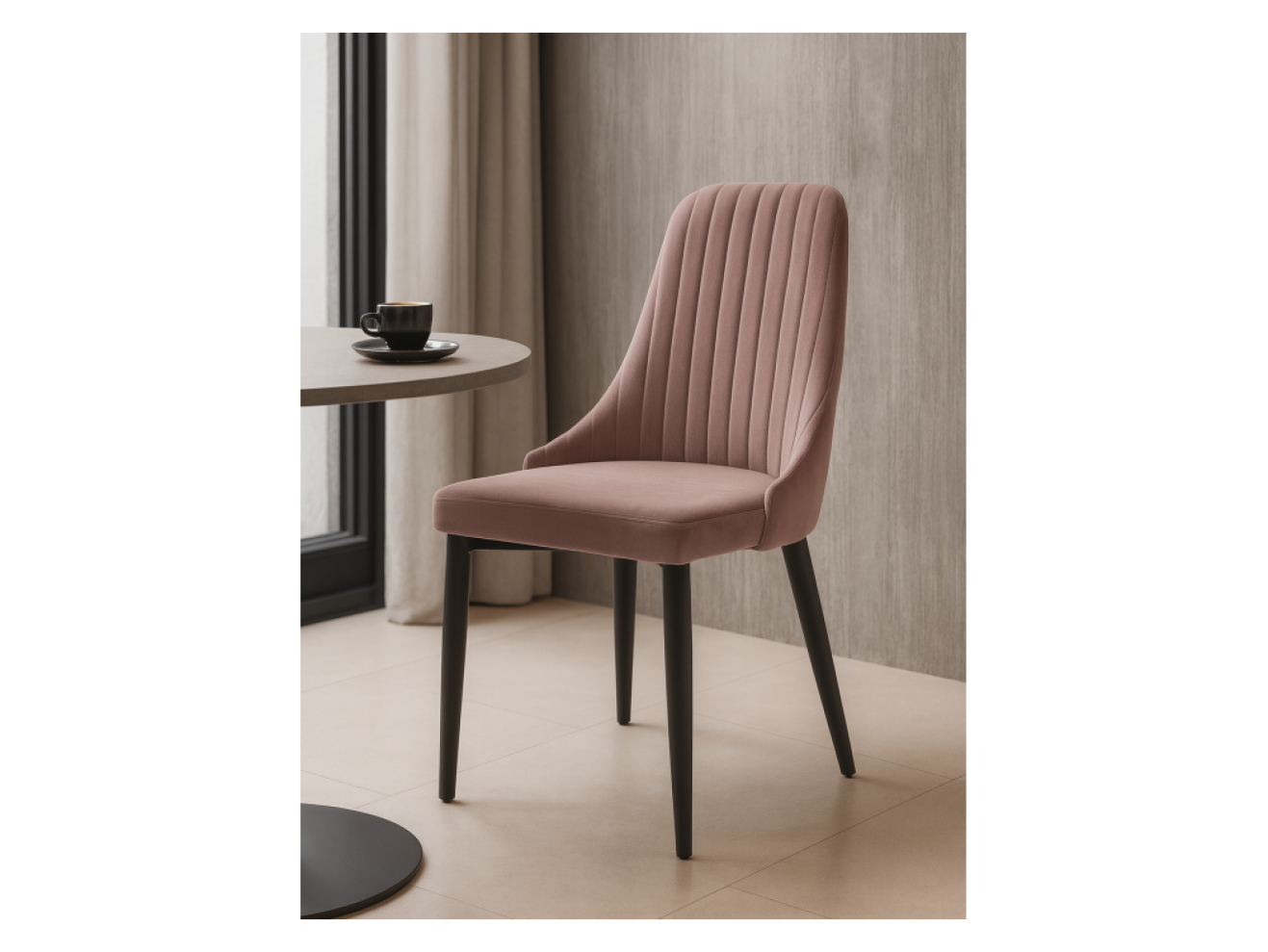 Kora light purple / black Стул на металлокаркасе