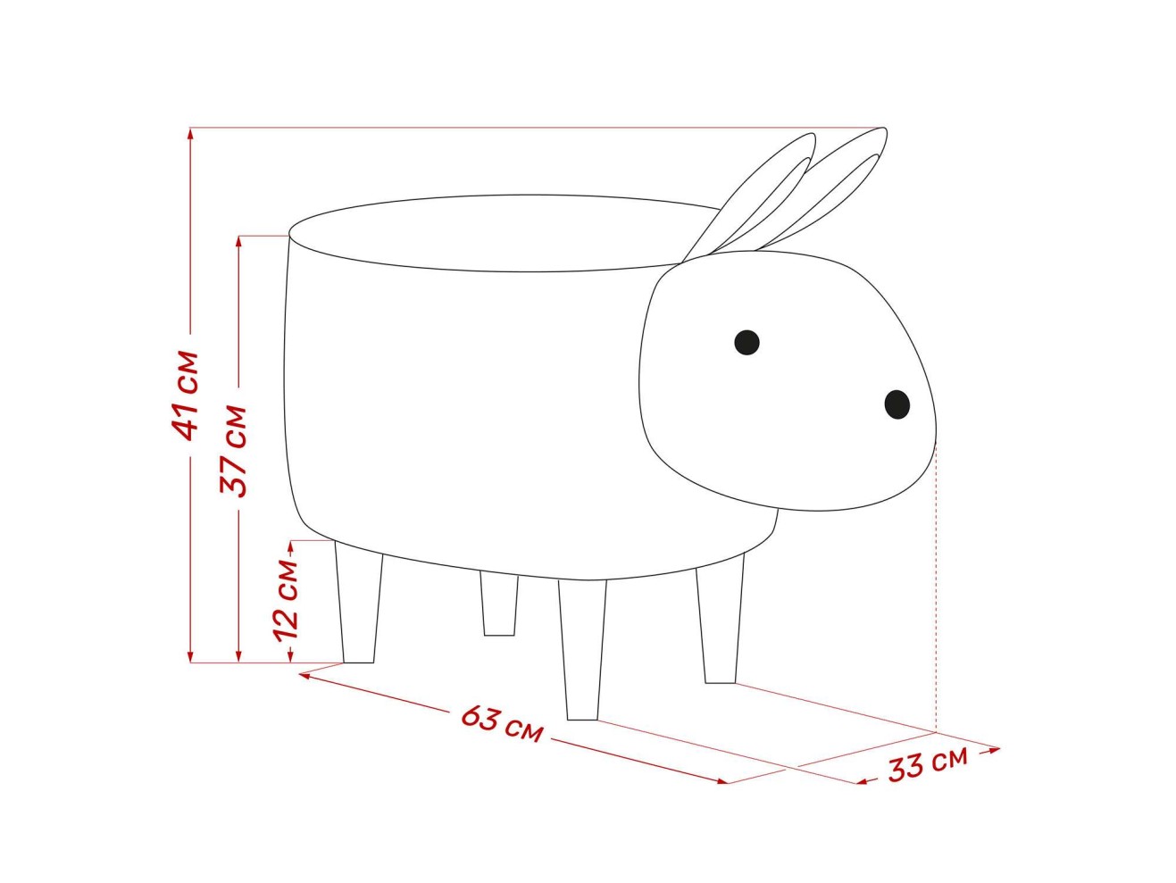 Пуф Leset Rabbit COMBI арт. 910311