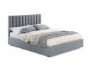 Мягкая кровать с тумбами Olivia 1600 серая с подъемным механизмом