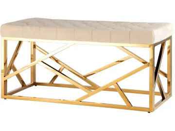 Банкетка-скамейка Stool Group АРТ ДЕКО Вельвет бежевый/Сталь золото  Meb