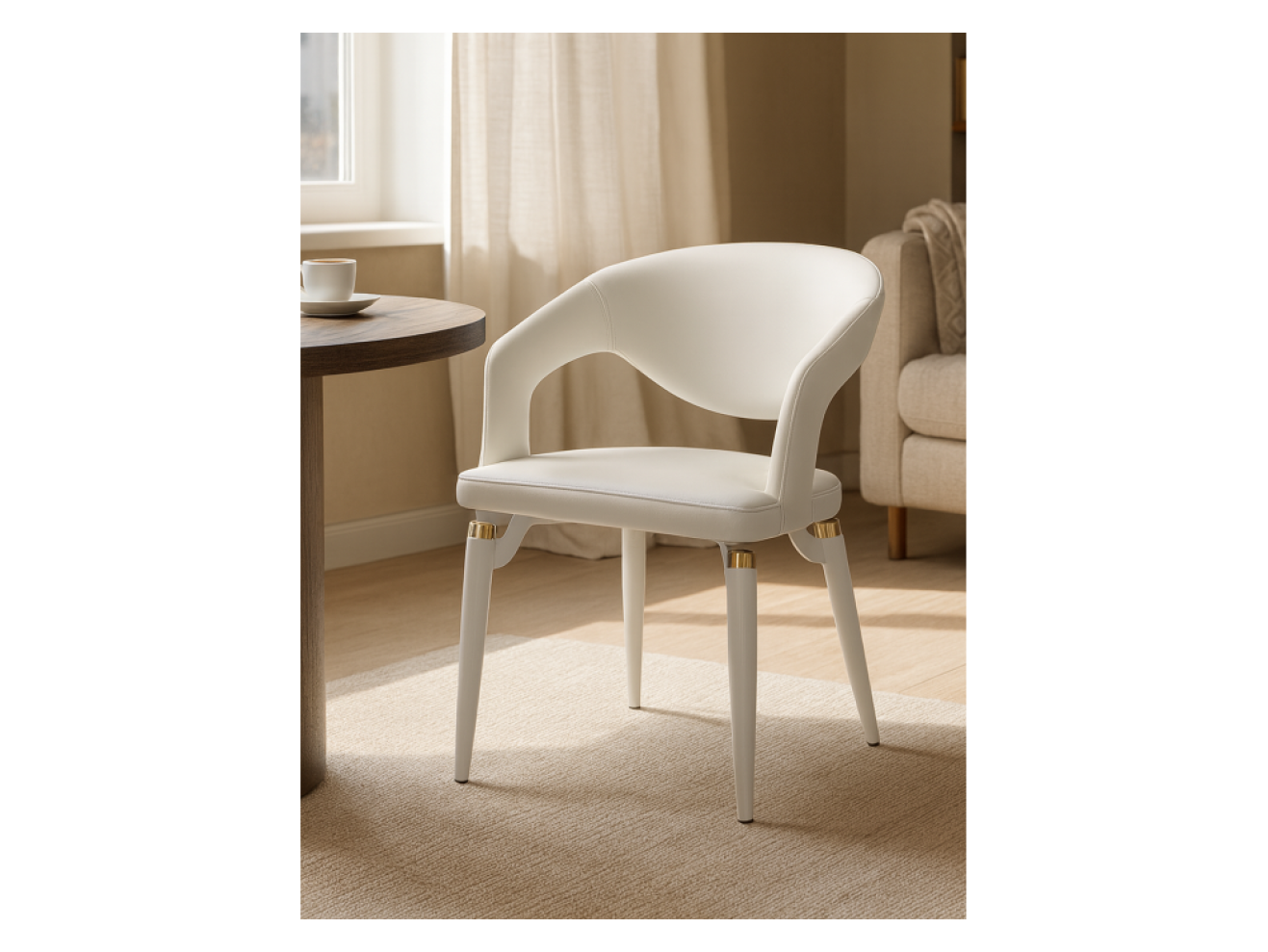 Palma white / white and gold Стул на металлокаркасе