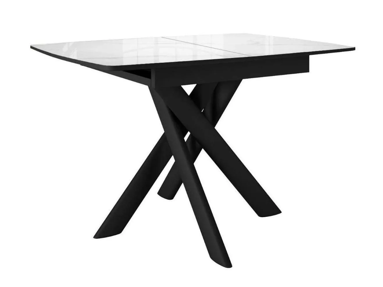 Стол DikLine DKB110, Керамика Carrara Gloss (мрамор глянец белый)/подстолье черное/опоры черные арт. 1526973