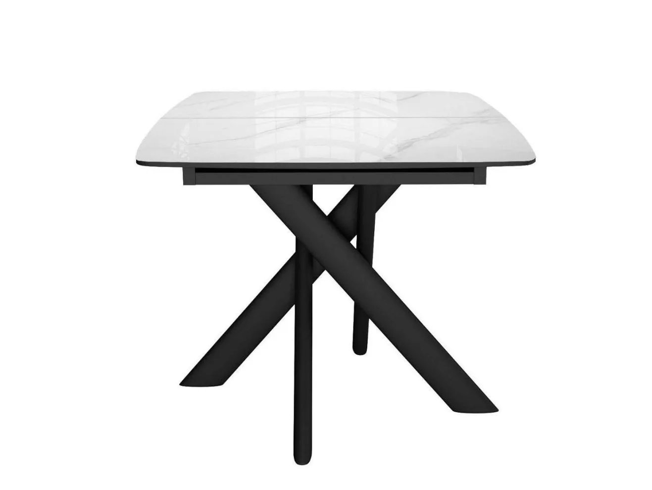 Стол DikLine DKB110, Керамика Carrara Gloss (мрамор глянец белый)/подстолье черное/опоры черные арт. 1526973