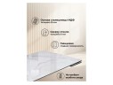 Вилсон 140(200)х80 белый мрамор / черный Стол стеклянный
