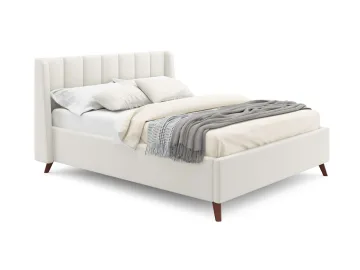 Мягкая кровать Betsi 1600 беж с подъемным механизмом и матрасом PROMO B COCOS