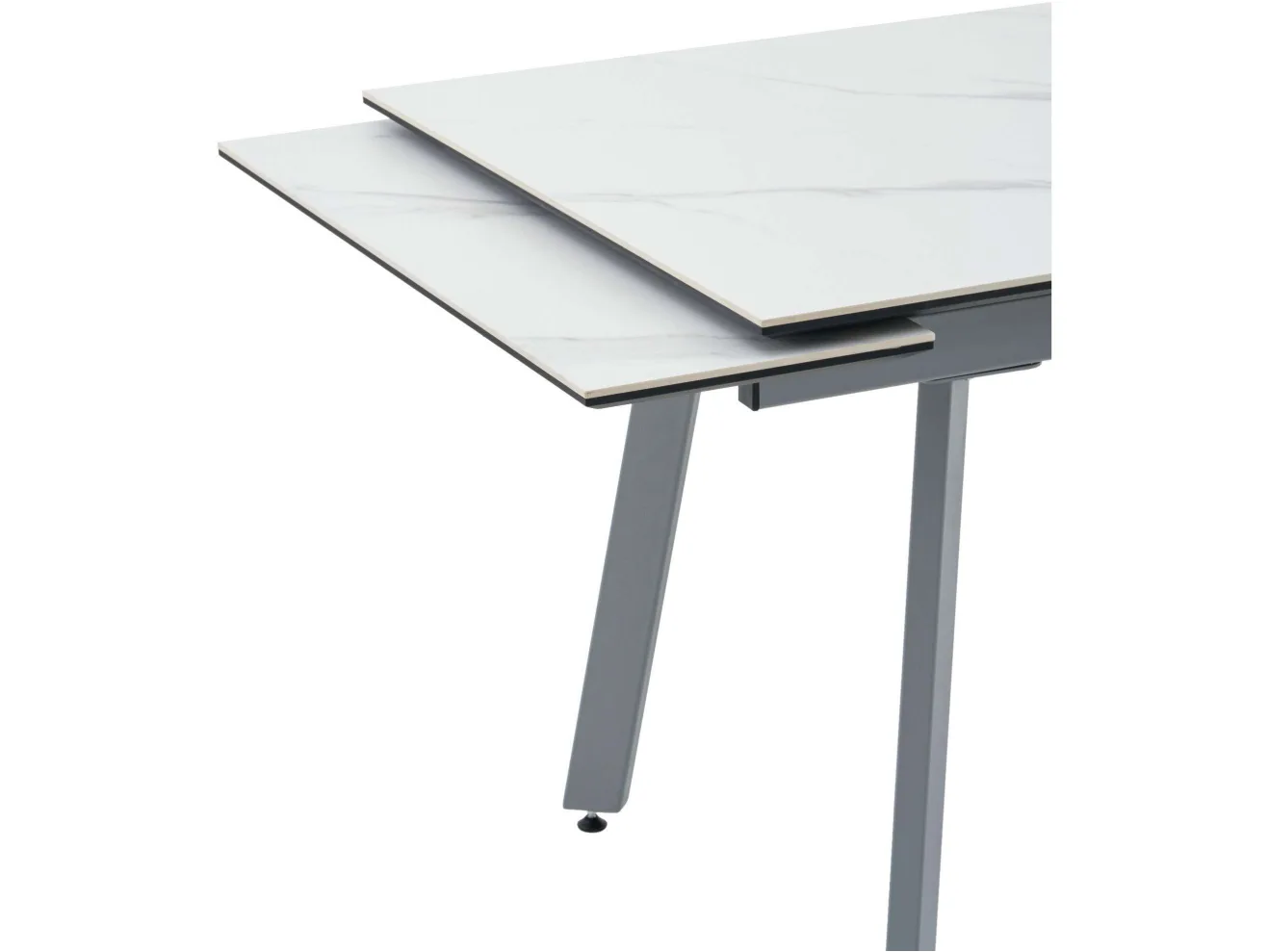 Стол обеденный STOOL GROUP Тайл 140-200*85 Snow white, подстолье серое арт. 1568359
