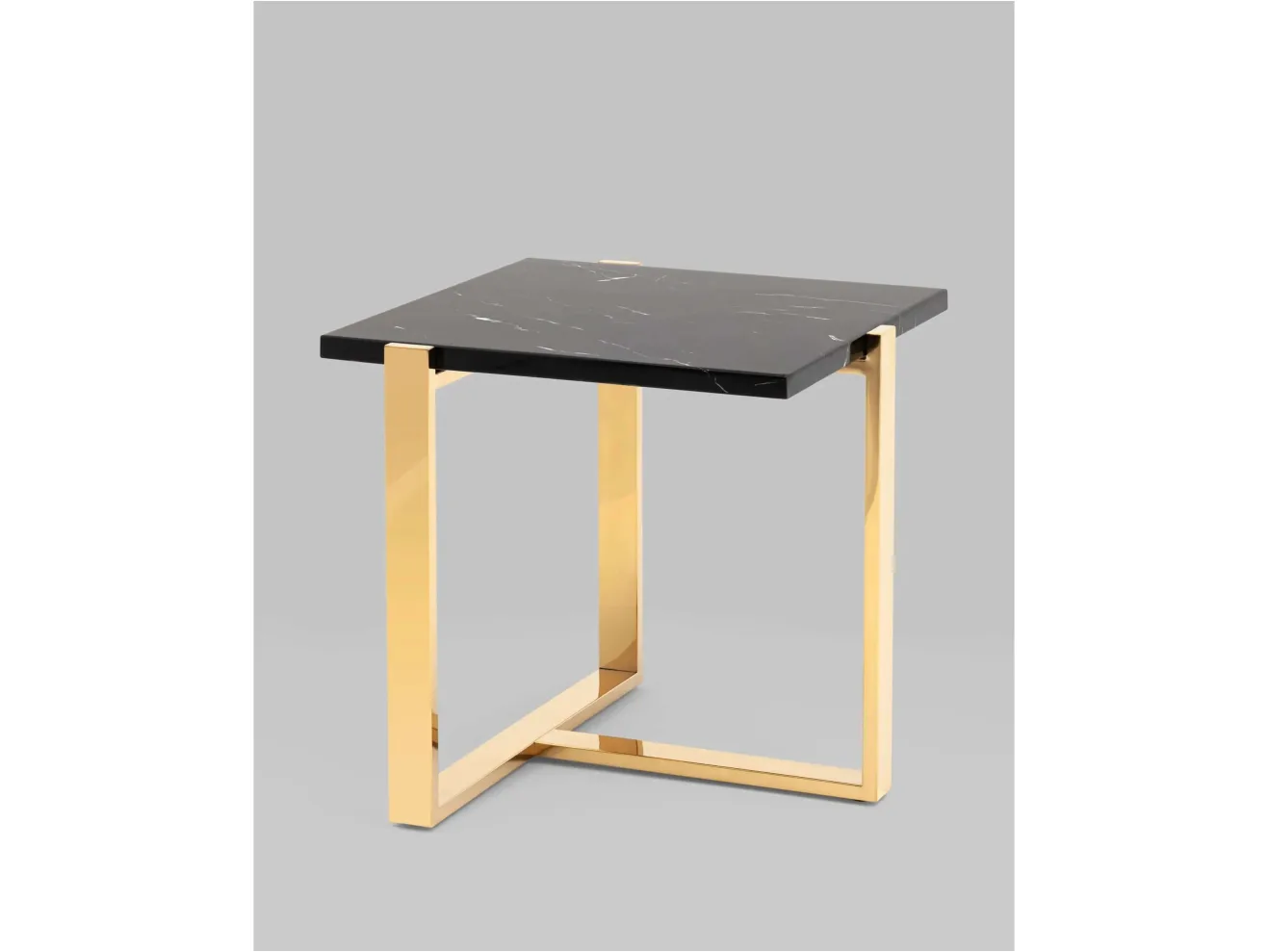 Журнальный столик STOOL GROUP Тоби 61*61 Черный мрамор/Золото арт. 1568183
