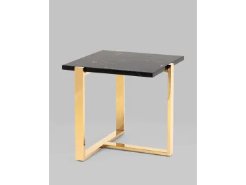Журнальный столик STOOL GROUP Тоби 61*61 Черный мрамор/Золото