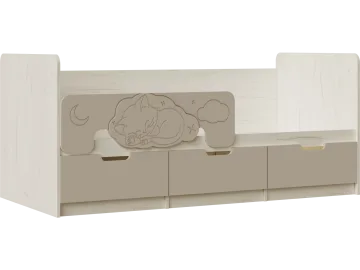 Юниор-4 Кровать 80х180 (Шарли мокко, Крафт белый)
