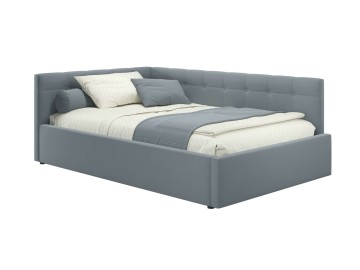 Мягкая кровать-тахта Bonna 1200 серая c ортопедическим основанием