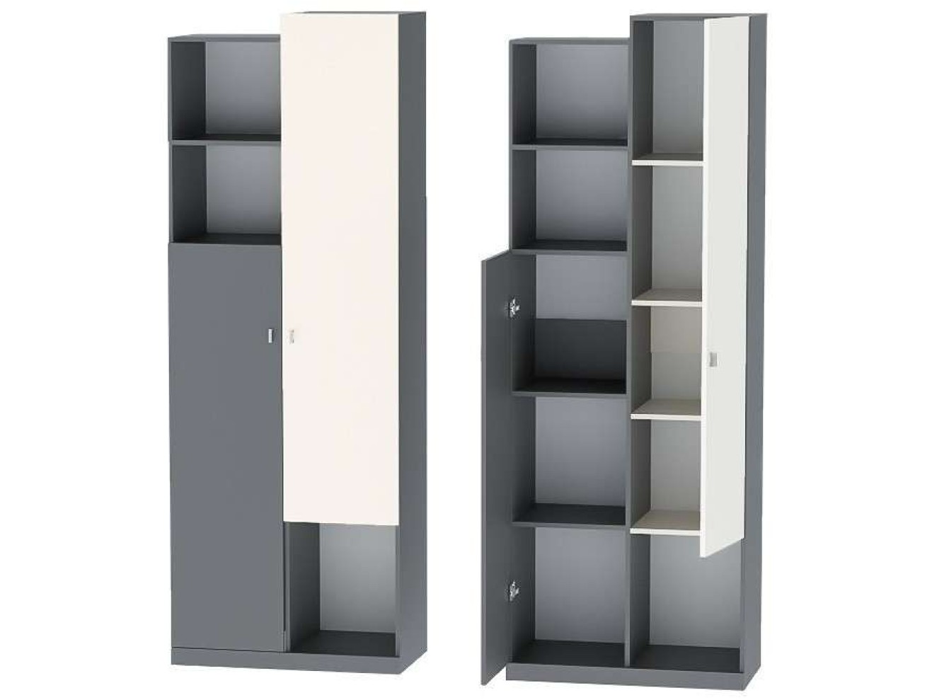 Клео ШК-2 Шкаф (Графит / Миндаль)