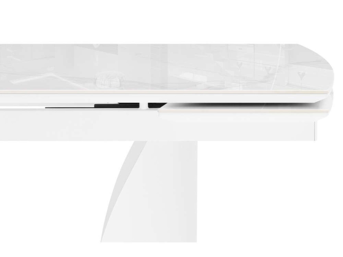 Готланд 180(240)x90 statuario titan gloss / белый Керамический стол