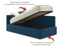 Односпальная кровать-тахта Bonna 900 синяя с подъемным механизмом и матрасом ГОСТ