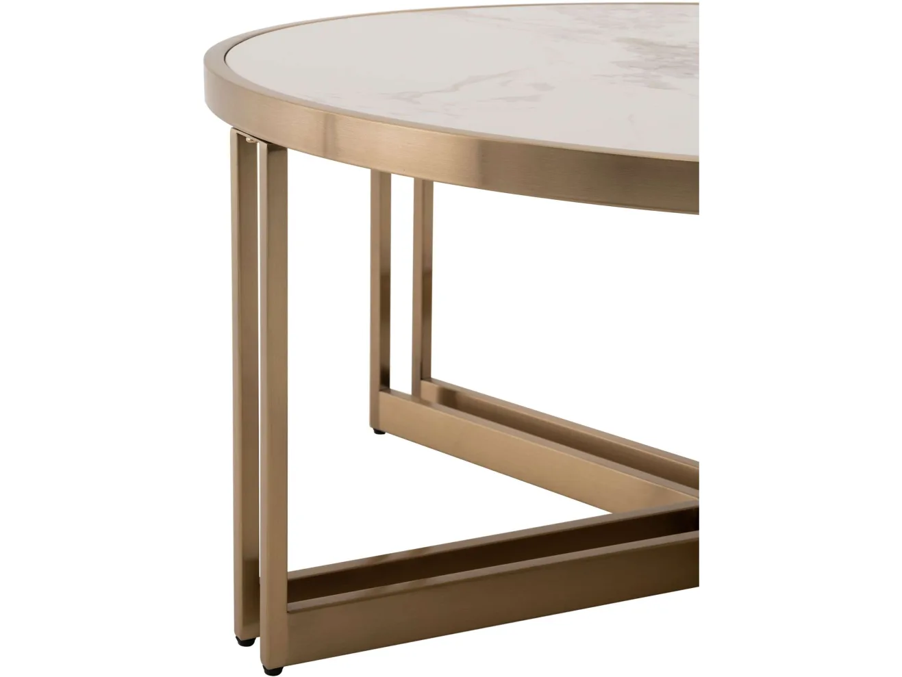 Стол журнальный STOOL GROUP Алиада 90*90 Светлая керамика/шампань арт. 1568289