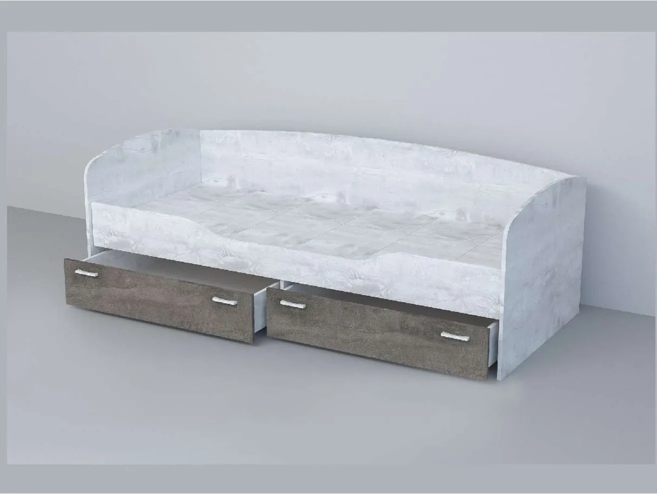 Кровать 0,8 арт.016 (Дуб Крафт Золотой/Белый Глянец) арт. 1213195