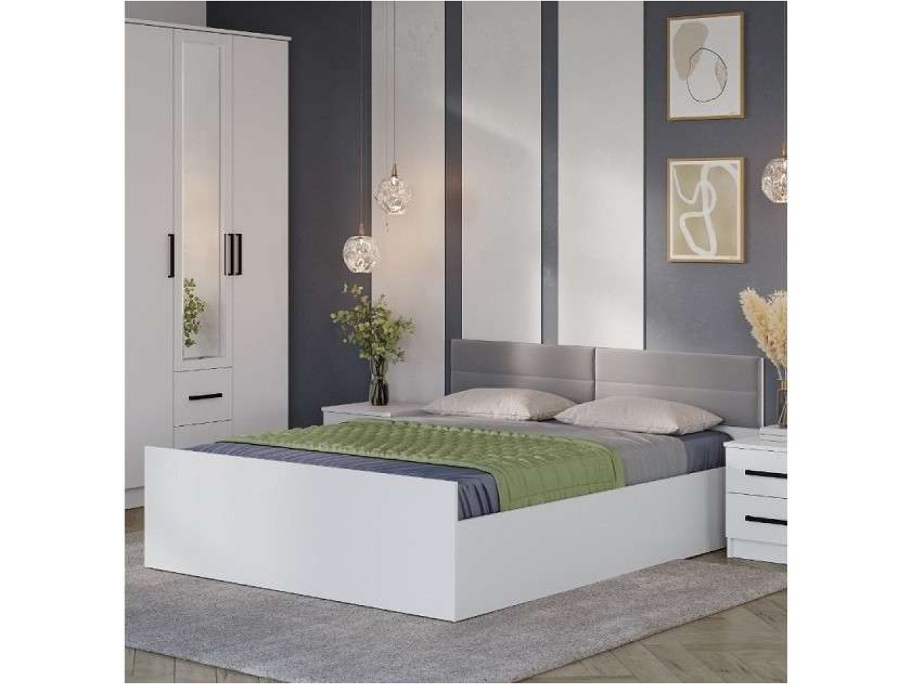 Кровать 160х200 с проложками ДСП Фьюжн КР-18 арт. 1575503