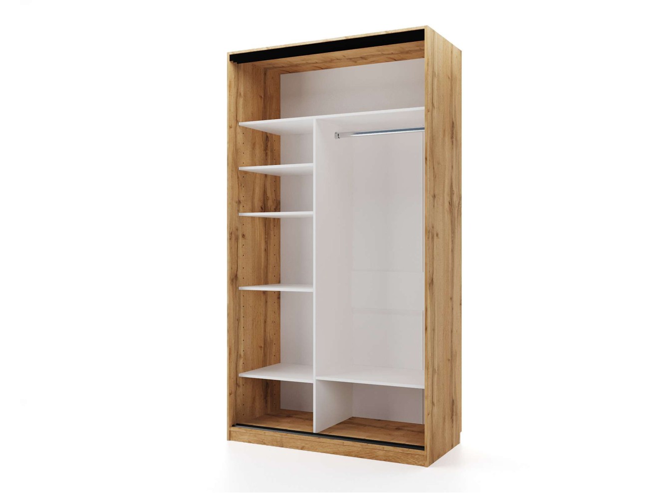 Шкаф-купе СЛИМ,125*60, Дуб вотан, Темно-серый арт. 968633