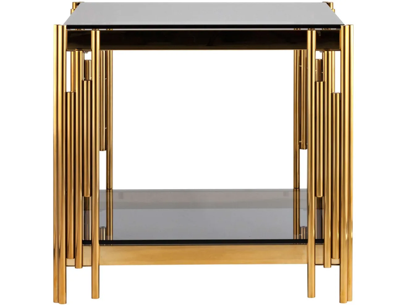 Журнальный столик Stool Group ГЭТСБИ 55х55 Стекло smoke/Сталь золото арт. 1598831