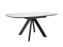 Стол DikLine BK100 Керамика Carrara Gloss (мрамор глянец белый)/подстолье черное/опоры черные