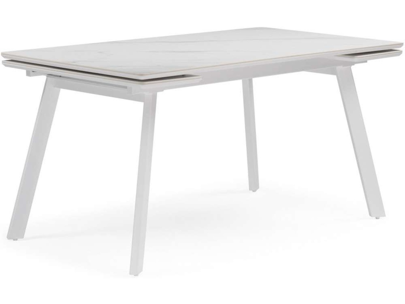 Норман 140 (200) х 80 белый мрамор alpin white / snow white / белый Керамический стол