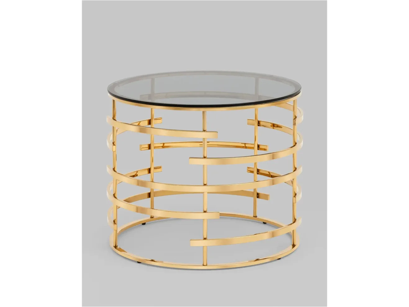 Журнальный столик STOOL GROUP Инфлюэнс 60*60 Стекло smoke/Сталь золото арт. 1599903