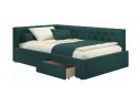 Мягкая кровать-тахта Afelia 1200 изумруд с ящиками