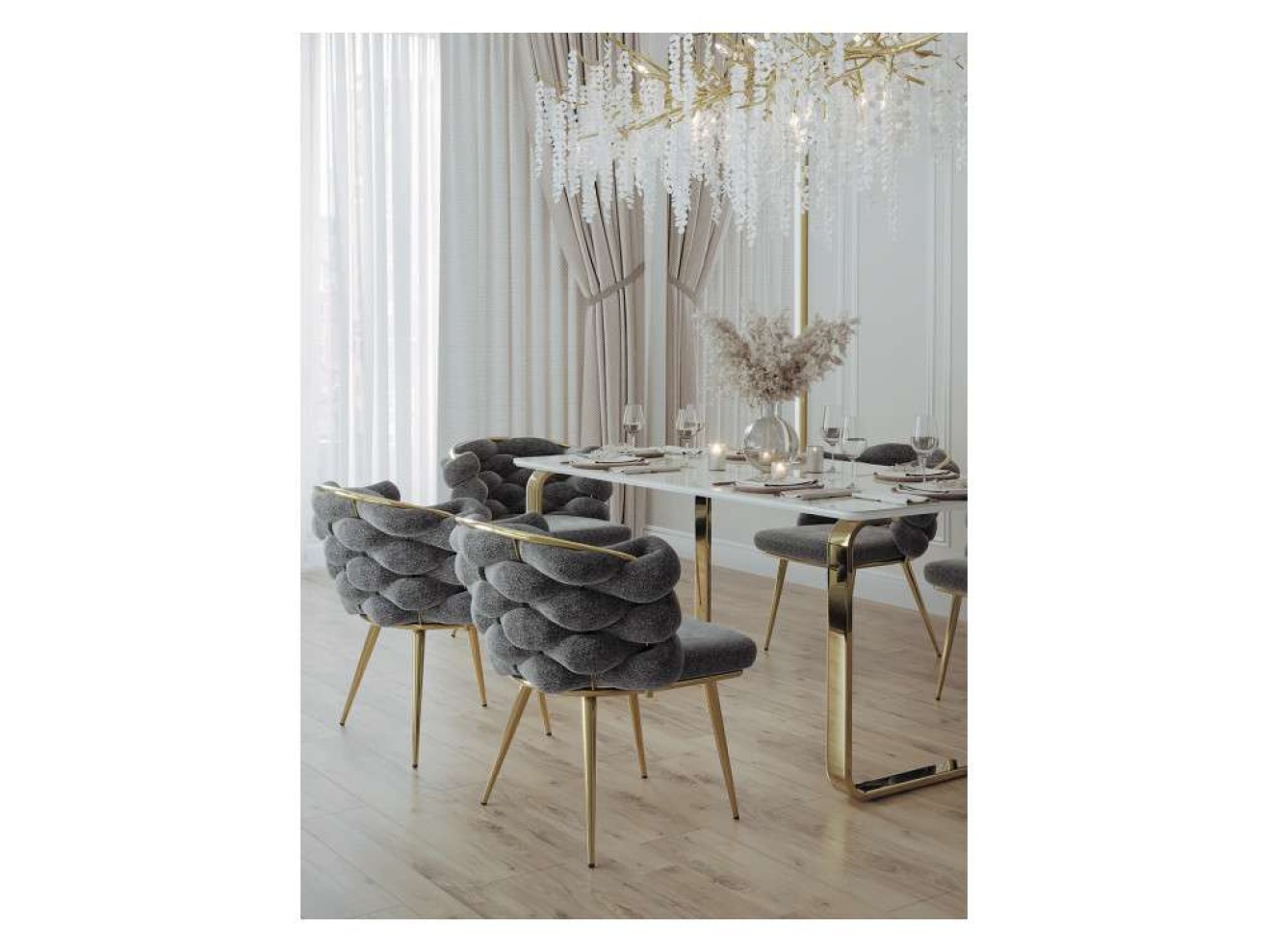 Rendi gray / gold Стул на металлокаркасе арт. 987425