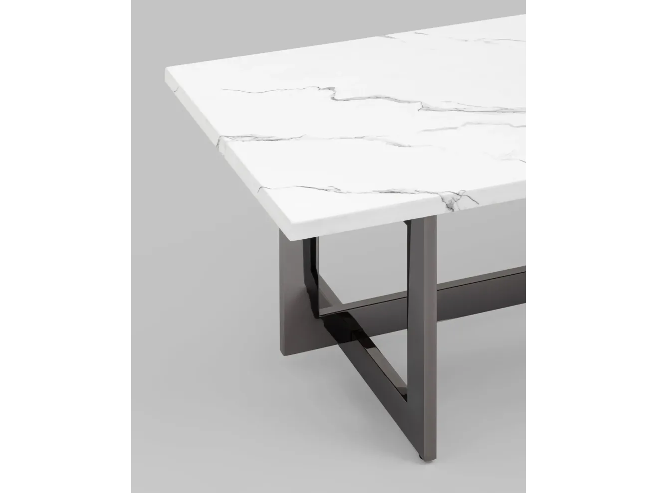 Журнальный столик STOOL GROUP Нэйтан 122*61 Белый мрамор/Темный хром арт. 9101689001