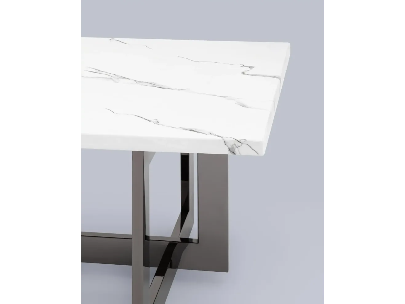 Журнальный столик STOOL GROUP Нэйтан 122*61 Белый мрамор/Темный хром арт. 9101689001