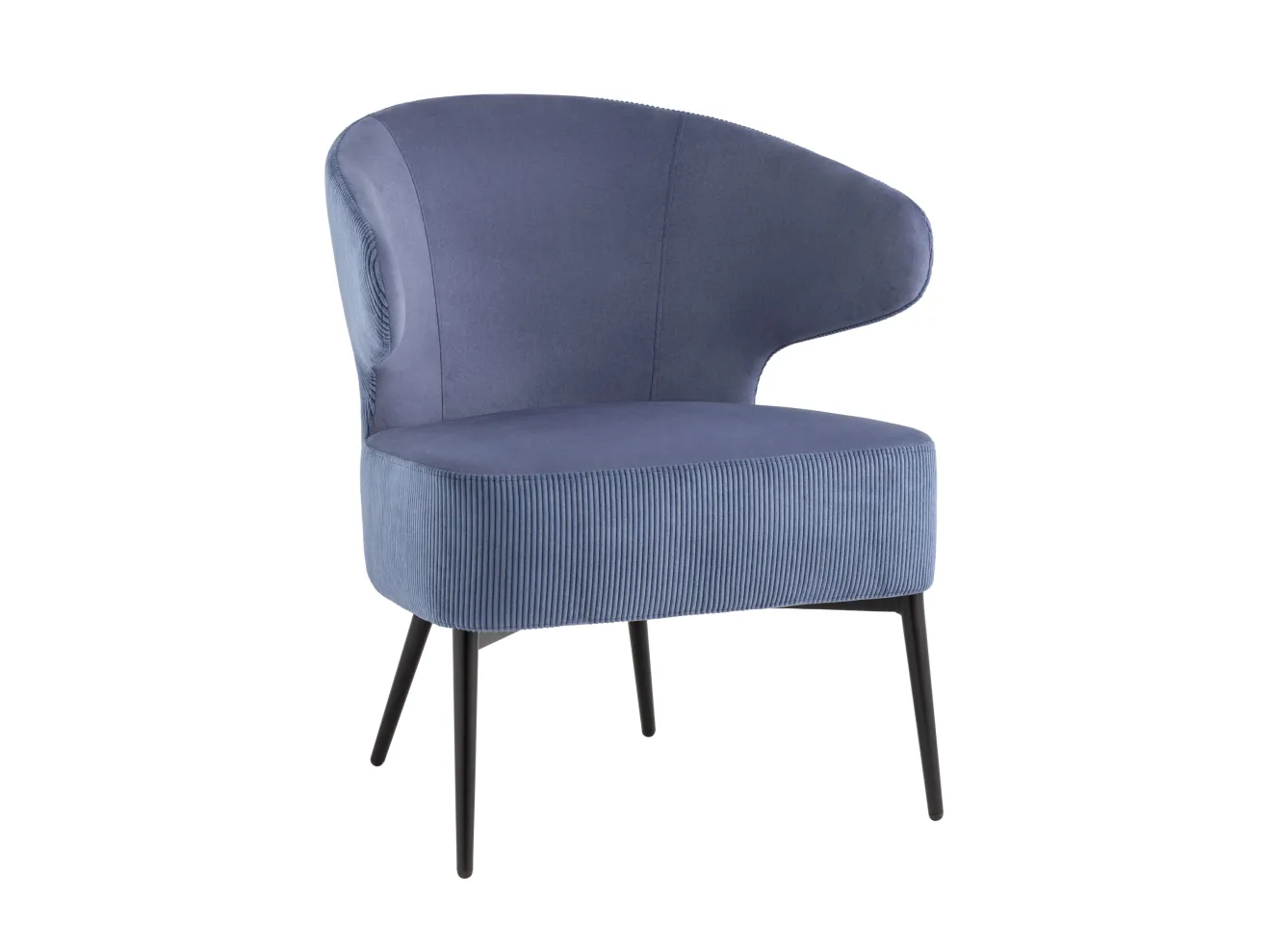Кресло лаунж STOOL GROUP Royal Stripes Велюр синий арт. 1582617903