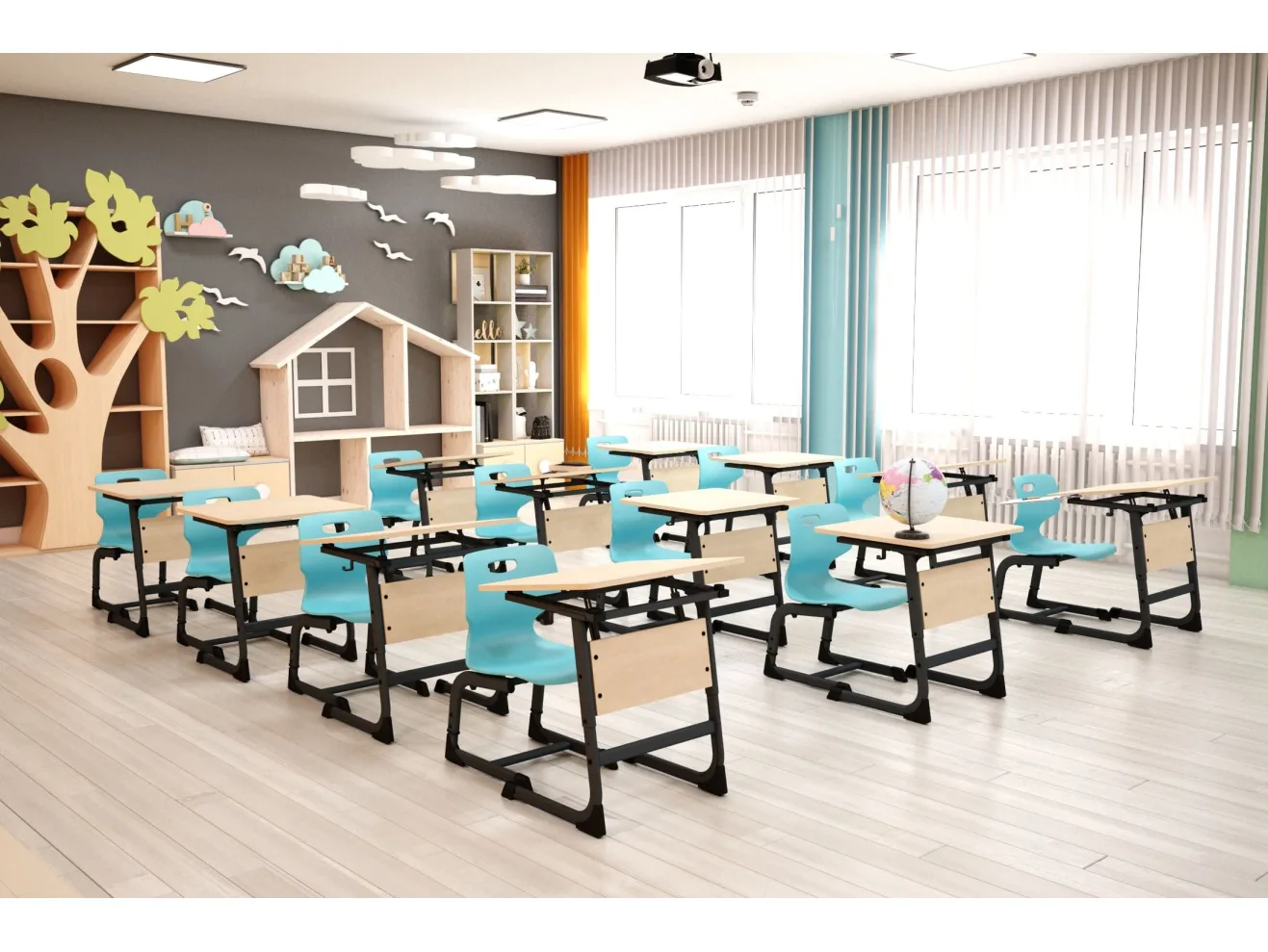 Стул Sheffilton SHT-S-TN21/ 3-5 а3-5 голубой/антрацит арт. 6362687301