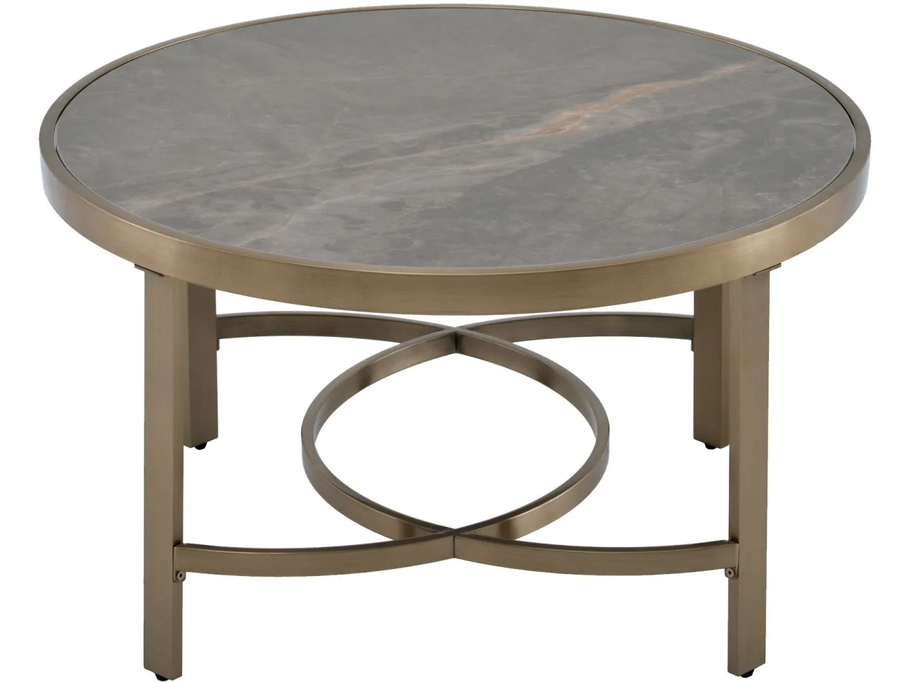 Стол журнальный STOOL GROUP Адриана 80*80 Серая керамика, сталь шампань арт. 9337788402