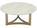Стол журнальный STOOL GROUP Кассия 90*90 Светлая керамика, сталь шампань арт. 6542009801