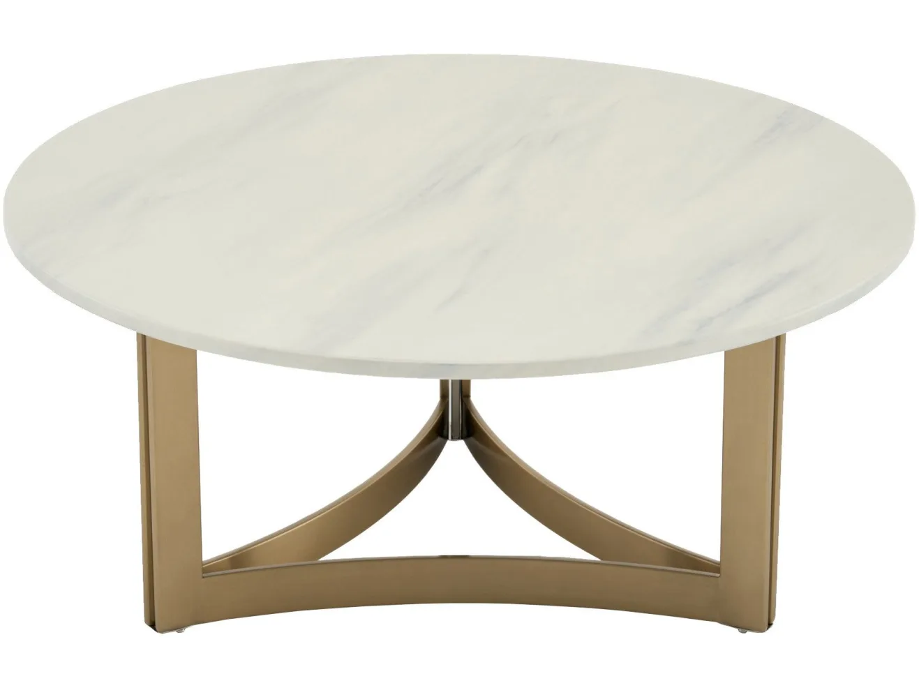 Стол журнальный STOOL GROUP Кассия 90*90 Светлая керамика, сталь шампань арт. 6542009801
