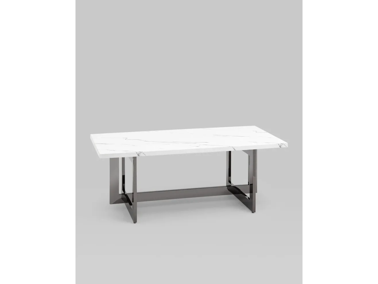 Журнальный столик STOOL GROUP Нэйтан 122*61 Белый мрамор/Темный хром арт. 9101689001