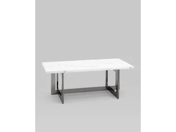 Журнальный столик STOOL GROUP Нэйтан 122*61 Белый мрамор/Темный хром